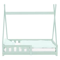 Säng med fallskydd och gallerram 70x140 cm mint furu ML-Design