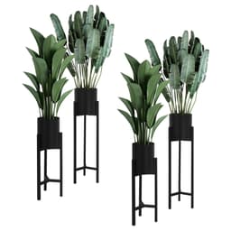 ML-Design Kukkaruukkuteline 4 kpl, musta, 18x18x56cm / 20x20x76cm