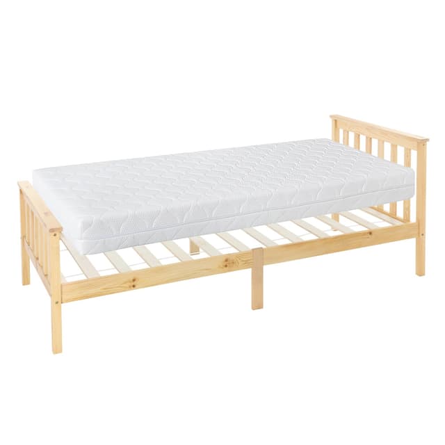 Säng med spjälram 90x200 cm furu natur ML-Design