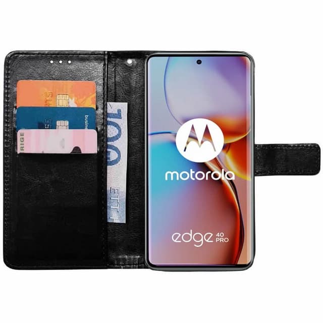 Plånboksfodral 3-kort Motorola Edge 40 Pro - Svart