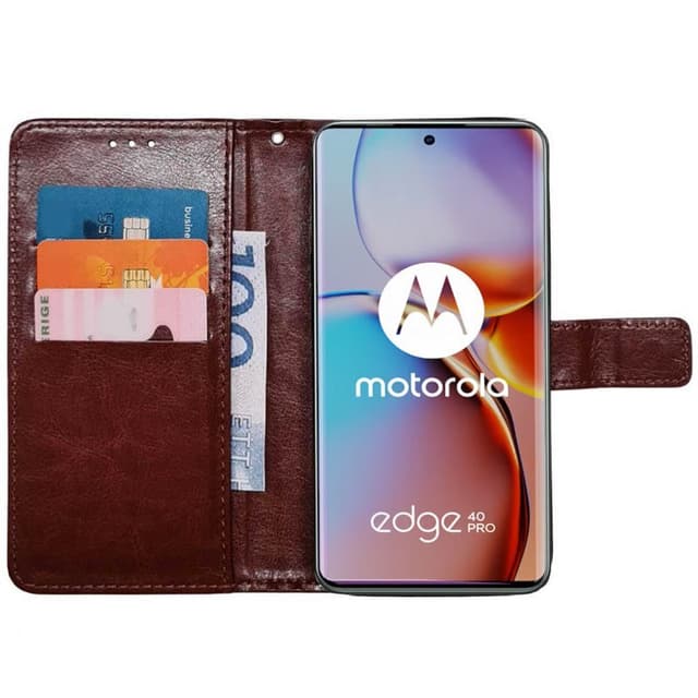 Wallet cover 3-kort Motorola Edge 40 Pro - Brun