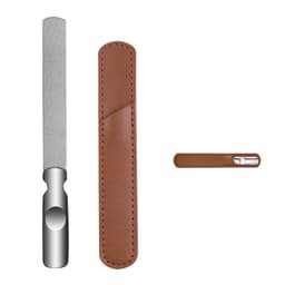 Dubbelsidig nagelfil i rostfritt stål med fodral