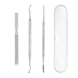 Kort nageltrimmer & dubbelhövdad fil & nagelfil med plastlåda Sølv