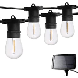 Kraftfull ljusslinga solcell med solpanel 20 m med 20 st utbytbara ledlampor - solcellsbelysning