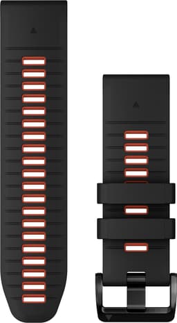 Garmin 26mm Quickfit Silicone rem (sort/rød)