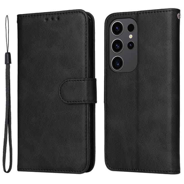 SKALO Samsung S24 Ultra PU-Läder Plånboksfodral - Svart