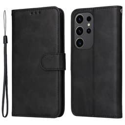 SKALO Samsung S24 Ultra PU-nahkainen Lompakkokotelo - Musta