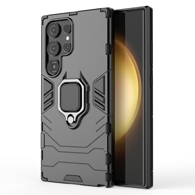 SKALO Samsung S24 Ultra Armor Hybrid Metallring skal - Svart