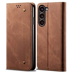 SKALO Samsung S24 Jeans Plånboksfodral - Brun
