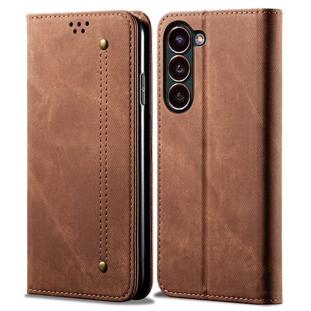 SKALO Samsung S24 Jeans Plånboksfodral - Brun