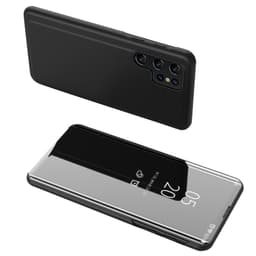 SKALO Samsung S24 Ultra Clear View Lompakkokotelo - Musta