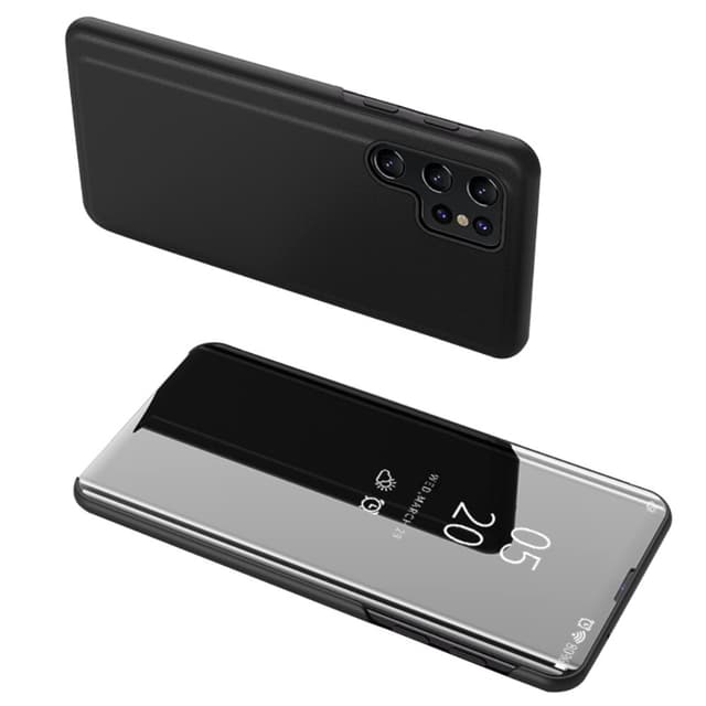 SKALO Samsung S24 Ultra Clear View Mirror Lompakko - Musta
