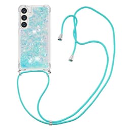 SKALO Samsung S24 Kvicksand Glitter Mobilhalsband - Turkos