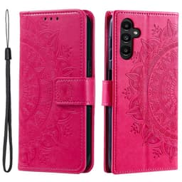 SKALO Samsung S24 Mandala lompakkokotelo - Cerise