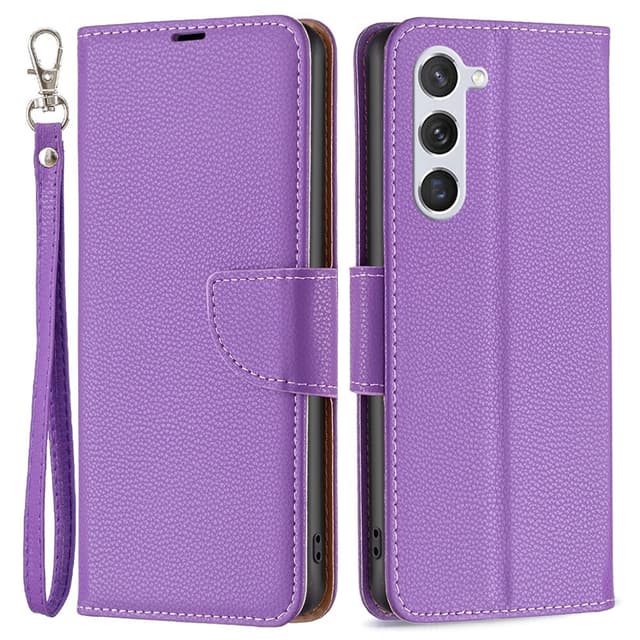 SKALO Samsung S24 Litchi Lompakkokotelo - Violetti