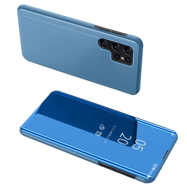 SKALO Samsung S24 Ultra Clear View Mirror Lompakko - Sininen