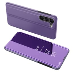 SKALO Samsung S24+ Clear View Lompakkokotelo - Violetti