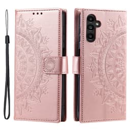 SKALO Samsung S23 FE Mandala lompakkokotelo - Ruusukulta