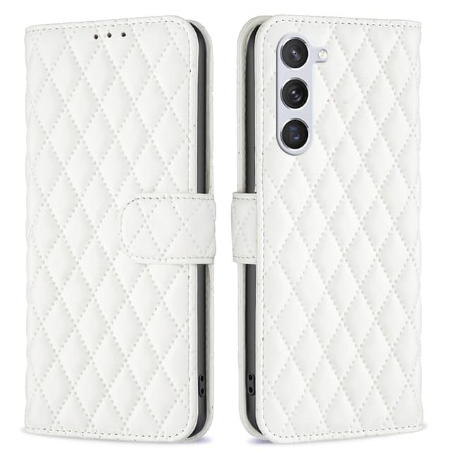 SKALO Samsung S24 BINFEN COLOR Quiltat Plånbok - Vit