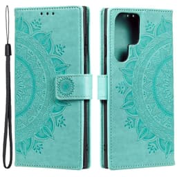 SKALO Samsung S24 Ultra Mandala Plånboksfodral - Turkos
