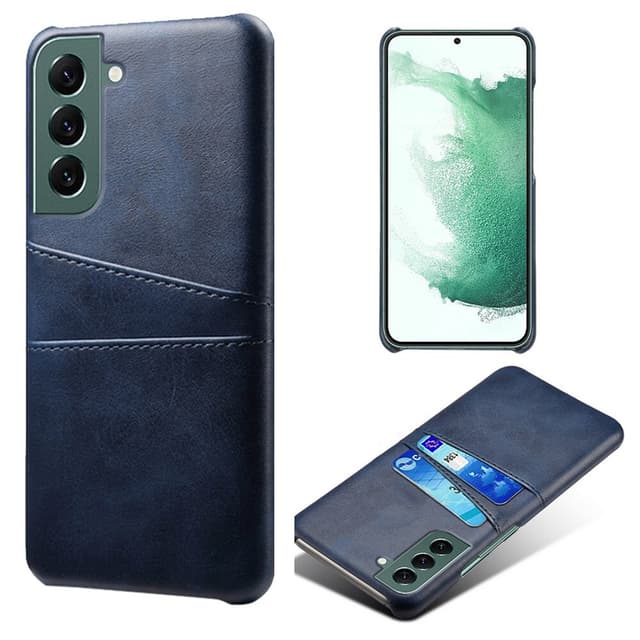 SKALO Samsung S24 PU Läder Skal med Korthållare/Plånbok - Blå