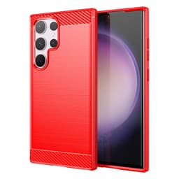 SKALO Samsung S24 Ultra Armor Carbon Stöttåligt TPU-skal - Röd