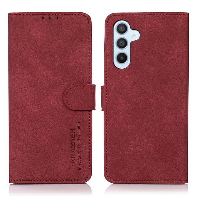 SKALO Samsung S24 KHAZNEH Lompakkokotelo PU-nahasta - Punainen