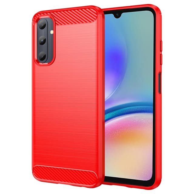 SKALO Samsung A05s 4G Armor Carbon Stødsikker TPU-cover - Rød