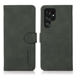 SKALO Samsung S24 Ultra KHAZNEH Lompakkokotelo PU-nahasta - Vihreä