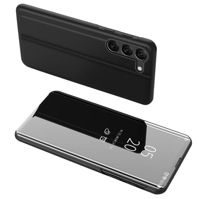 SKALO Samsung S24+ Clear View Mirror Etui - Sort