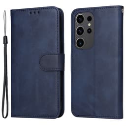 SKALO Samsung S24 Ultra PU-Läder Plånboksfodral - Blå