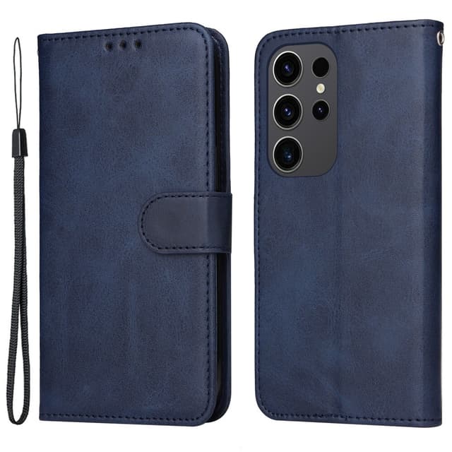 SKALO Samsung S24 Ultra PU-Läder Plånboksfodral - Blå