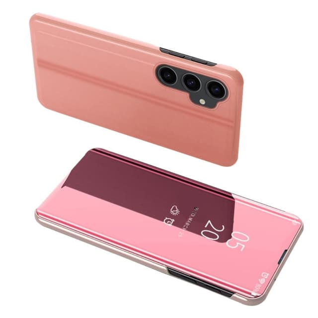SKALO Samsung S23 FE Clear View Spegel fodral - Roséguld