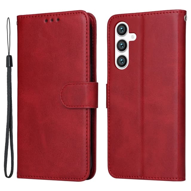 SKALO Samsung S23 FE PU-Läder Plånboksfodral - Röd