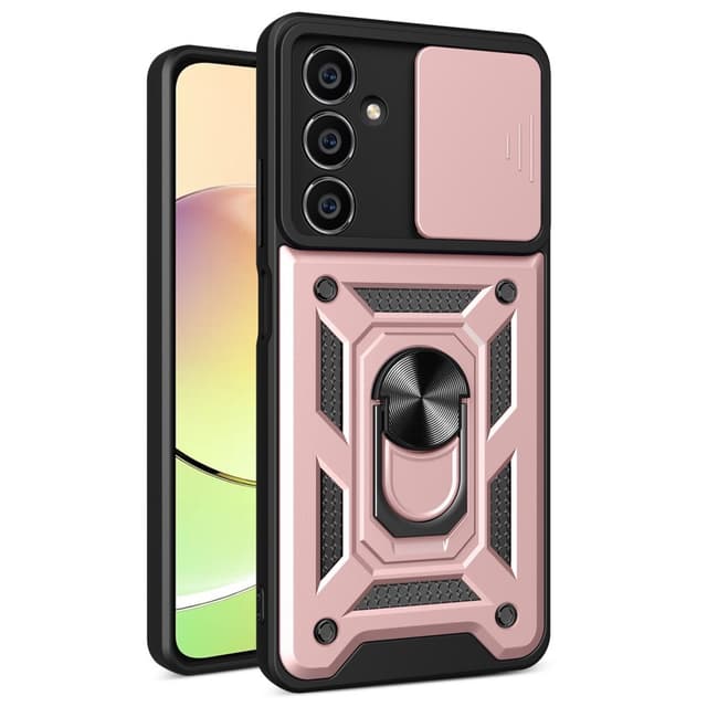 SKALO Samsung A05s 4G Armor Hybrid Metal Ring Camera Slider - Rosa guld