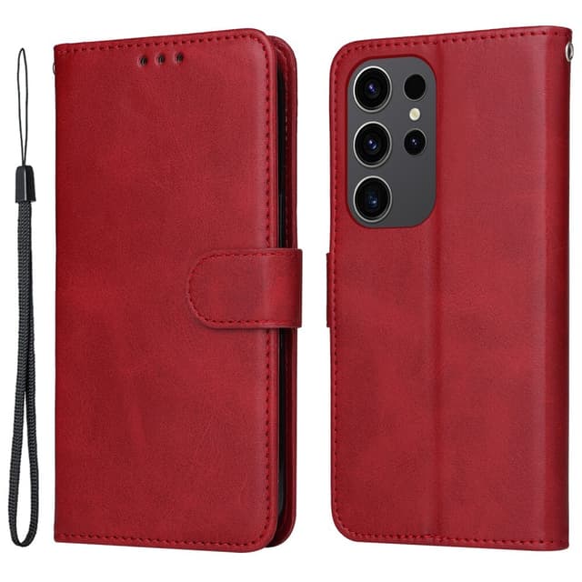 SKALO Samsung S24 Ultra PU-Läder Plånboksfodral - Röd