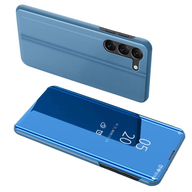 SKALO Samsung S24+ Clear View Mirror Lompakko - Sininen