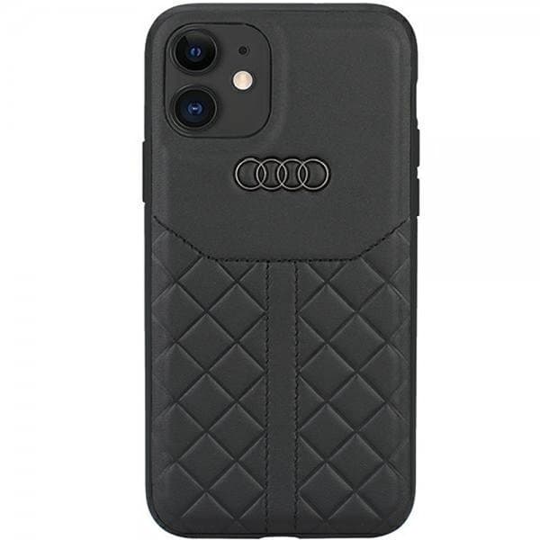 Audi iPhone 12/iPhone 12 Pro Skal Genuine Leather Case Svart