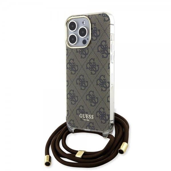 Guess iPhone 15 Pro Deksel Crossbody Cord Brun
