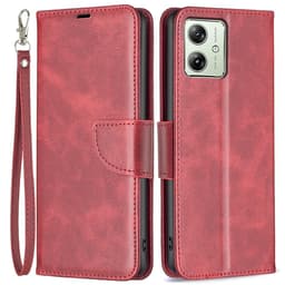 SKALO Motorola Moto G54 5G Lompakkokotelo PU-nahkaa - Punainen