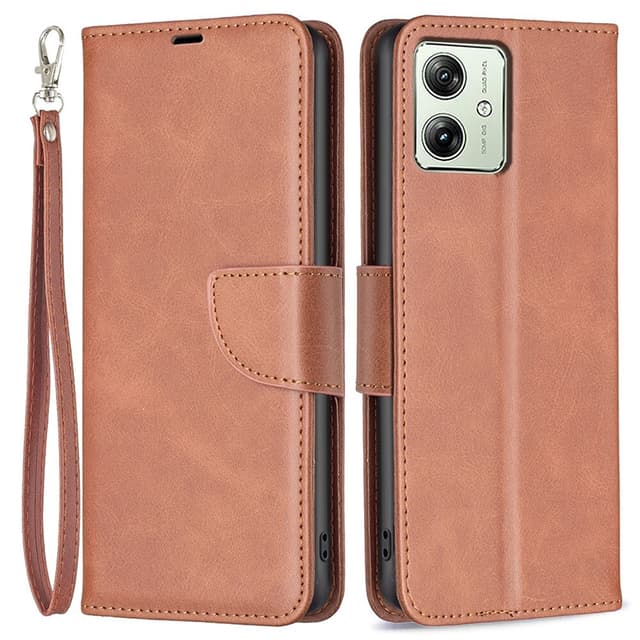 SKALO Motorola Moto G54 5G Lompakkokotelo PU-nahkaa - Ruskea