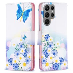Til Samsung Galaxy S24 Ultra tegnebogstativetui mønstertelefoncover