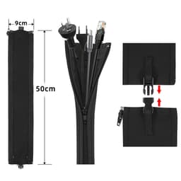 Cord Organizer System Kabelhanteringshylsa med spänne 4-delad