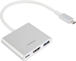 Sandstrøm 3-i-1 USB-C hub