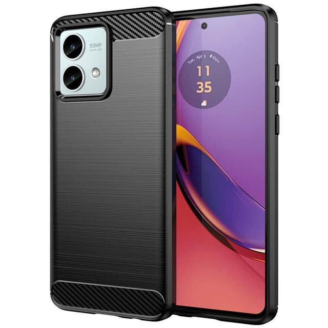 Borstat silikon skal Motorola Moto G84 - Svart