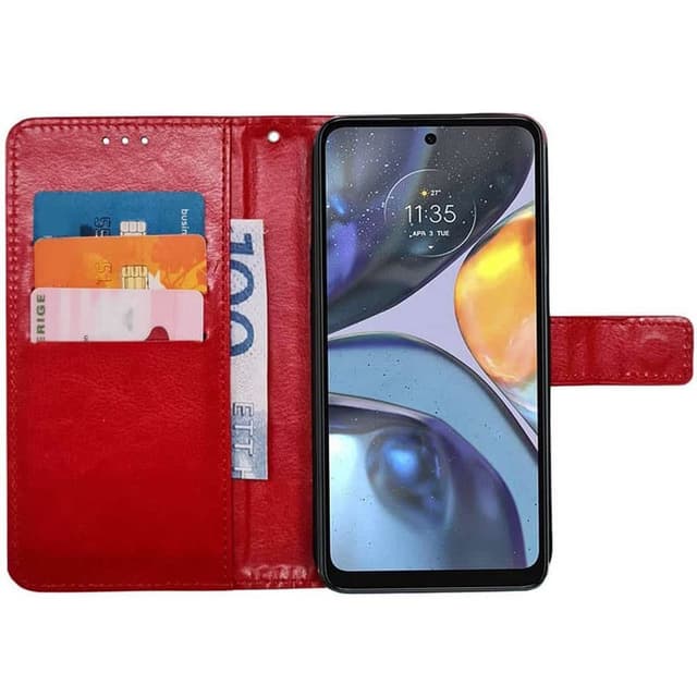 Wallet cover 3-kort Motorola Moto G84 - Rød