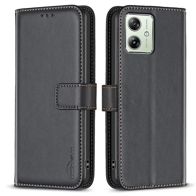 Motorola Moto G54 5G BINFEN COLOR Embossed Plånboksfodral - Svart