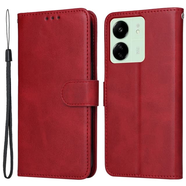 SKALO Xiaomi Redmi 13C 4G PU-Läder Plånboksfodral - Röd