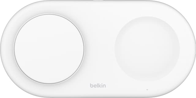 Belkin BoostCharge Pro 2in1 Magnetic Qi2 trådlös laddare (vit)