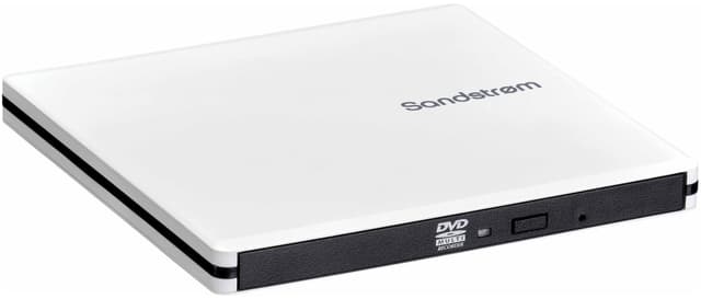 Sandstrøm Ultra Slim ekstern DVD/CD stasjon